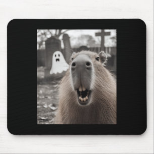 Tapis De Souris Costume de Halloween Fantôme de Capybara Drôle Cap