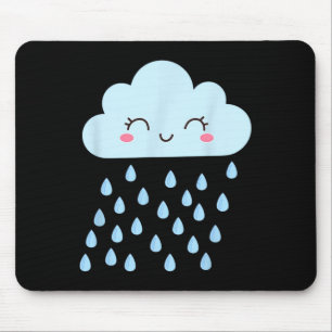 Tapis De Souris Costume de pluie nuageuse blanche Noël Halloween