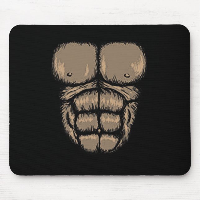 Tapis De Souris Costume de poitrine d'Halloween Gorilla Cute Monke (Devant)