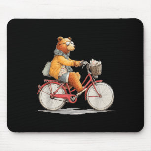Tapis De Souris Costume de vélo Fleur Drôle avec Ours en Peluche p