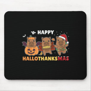 Tapis De Souris Costume d'Halloween de Noël Capybara Happy Halloth