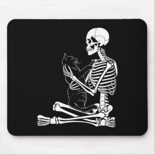 Tapis De Souris Costume d'Halloween Kitty squelette Arts Crâne Et