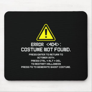 Tapis De Souris Costume Erreur 404 Non Trouvé Drôle Halloween pour