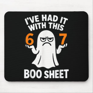 Tapis De Souris Costume Halloween 67 Mème 6 7 Drôle Boo Feuille Si