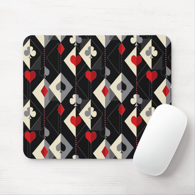 Tapis De Souris Costumes de jeu de cartes en poker. (Avec souris)