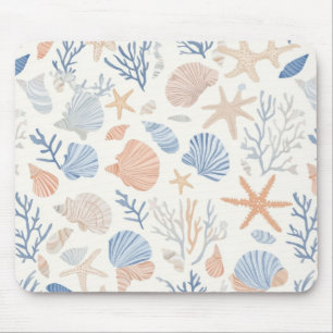 Tapis De Souris Côtière rustique - Coquillages, Starfish, Reef (34