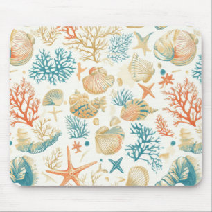 Tapis De Souris Côtière rustique - Coquillages, Starfish, Reef (9)