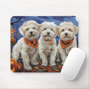 Tapis De Souris Coton De Tulear Halloween Éffrayant