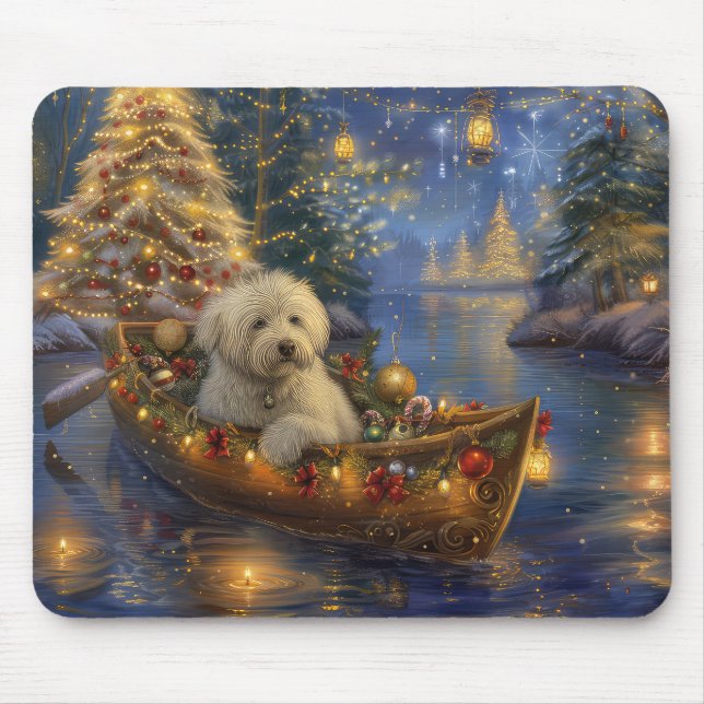 Tapis De Souris Coton De Tulear Noël Festive Voyage (Devant)