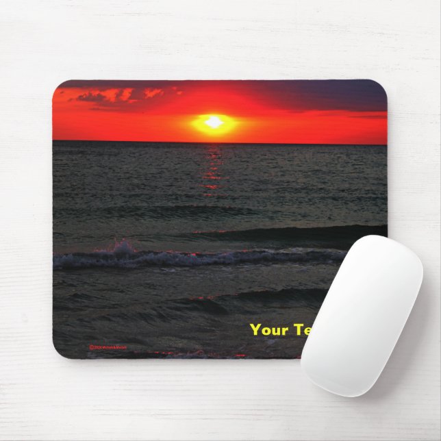 Tapis De Souris Couché de soleil de Floride (Avec souris)