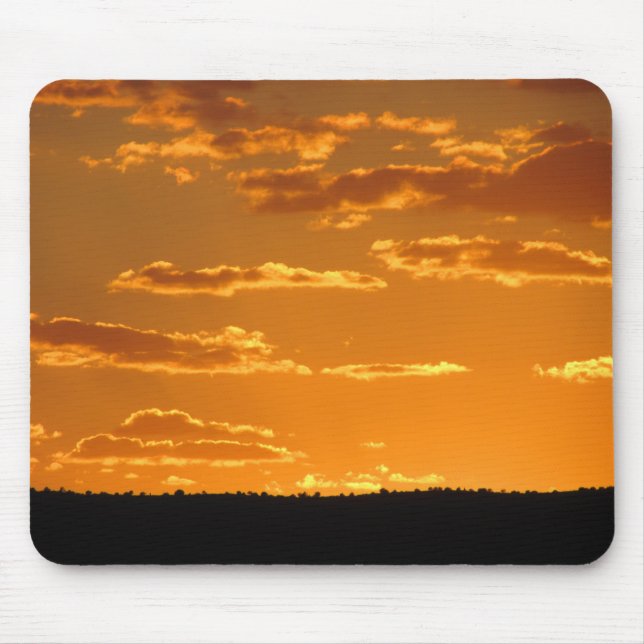 Tapis De Souris Coucher de soleil Bright Orange Soirée Sky Paysage (Devant)