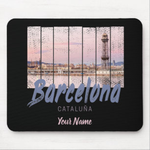 Tapis De Souris coucher de soleil de Barcelone Catalogne Skyline E