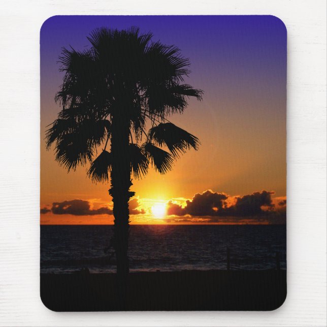 Tapis De Souris Coucher de soleil de l'océan Pacifique (Devant)
