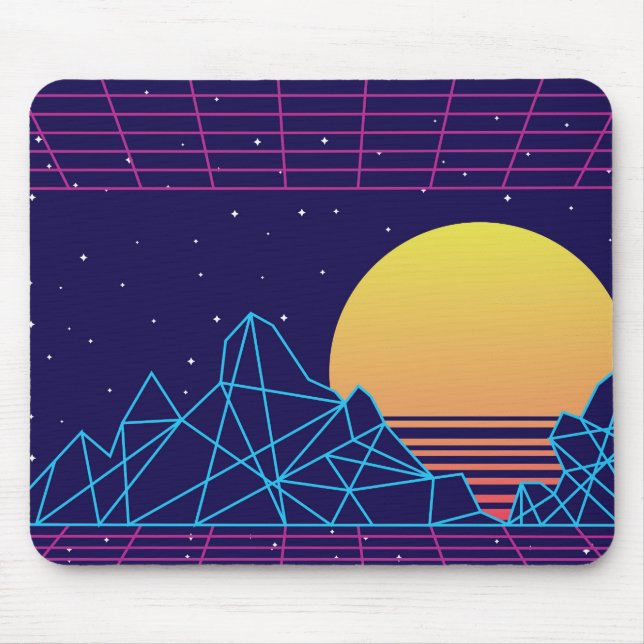 Tapis De Souris Coucher de soleil de Vaporwave (Devant)