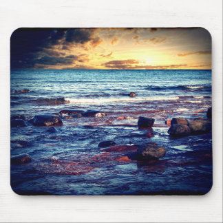 Tapis De Souris Coucher de soleil du lac Supérieur