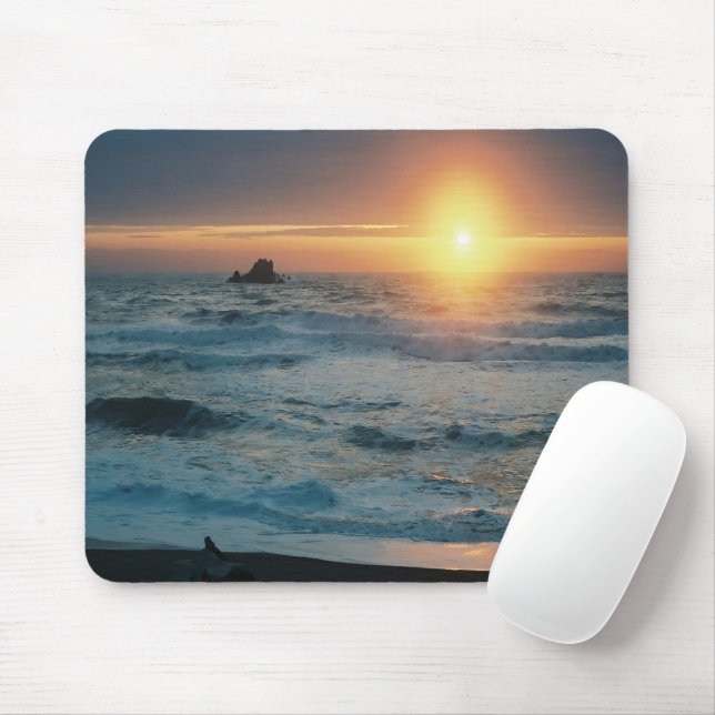 Tapis De Souris Coucher de soleil et paysage marin...... (Avec souris)