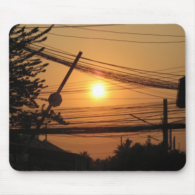 Tapis De Souris Coucher de soleil filaire ... Krung Thep, Thaïland (Devant)