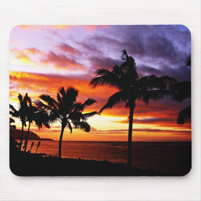Tapis De Souris Coucher de soleil hawaïen (Devant)