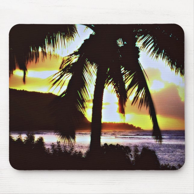 Tapis De Souris Coucher de soleil hawaïen (Devant)