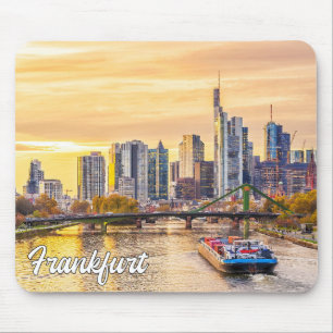 Tapis De Souris Coucher de soleil sur Francfort, Allemagne