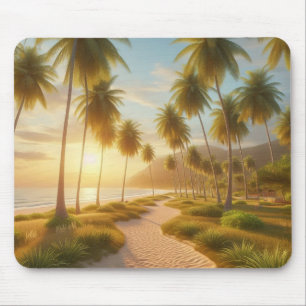 Tapis De Souris coucher de soleil sur la plage des Caraïbes/tropic