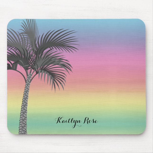 Tapis De Souris Coucher de soleil sur l'île tropicale | Personnali (Devant)