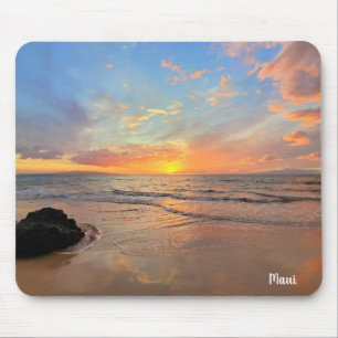 Tapis De Souris Coucher de soleil sur Orange Maui