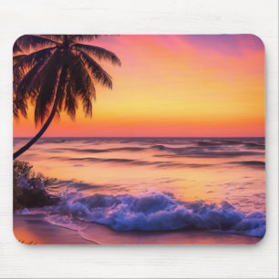 Tapis de souris Coucher de soleil tropical