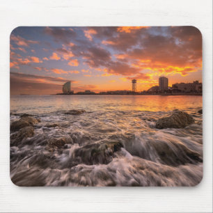 Tapis De Souris Coucher du soleil à Barcelone