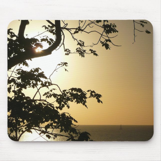 Tapis De Souris Coucher du soleil à travers les arbres II Photogra (Devant)