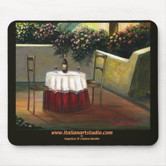 Tapis De Souris Coucher du soleil italien Mousepad de vin (Devant)