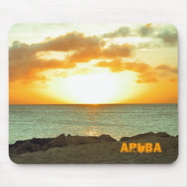 Tapis De Souris Coucher du soleil Mousepad d'Aruba (Devant)
