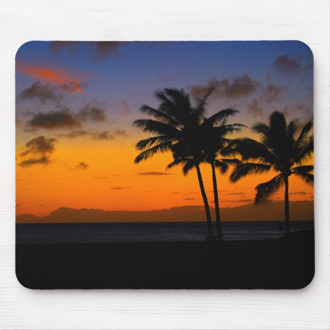 Tapis De Souris Coucher du soleil Mousepad de Kauai Hawaï (Devant)