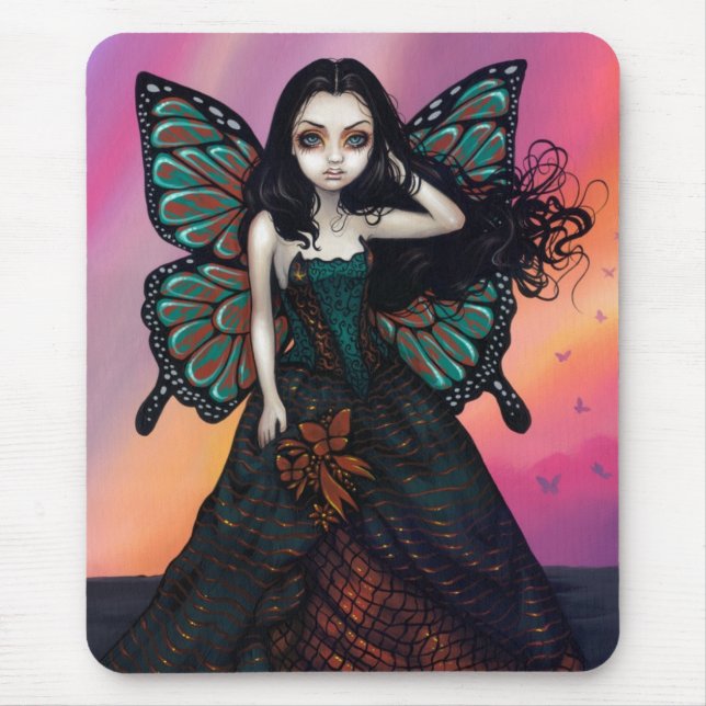 Tapis De Souris Coucher du soleil" Mousepad "de papillon (Devant)
