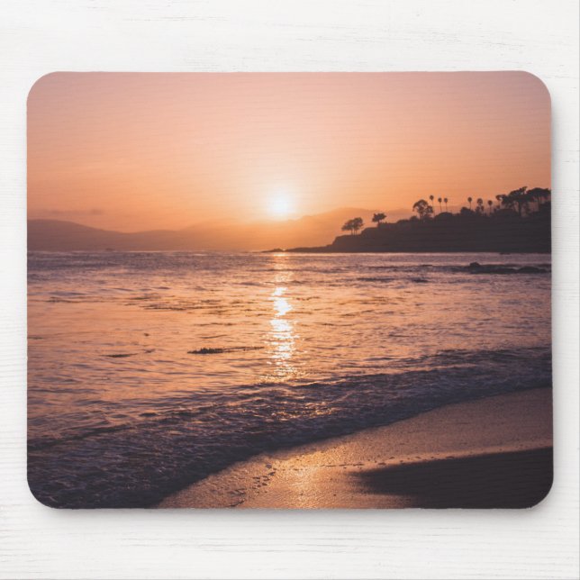 Tapis De Souris Coucher du soleil renversant de plage (Devant)