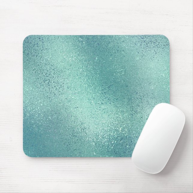 Tapis De Souris Couleur bleu-vert chatoyante abstraite texture (Avec souris)