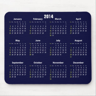 Tapis De Souris couleur de bleu de 2014 calendriers