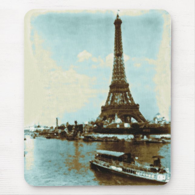 Tapis De Souris Couleur d'eau vintage de Paris (Devant)