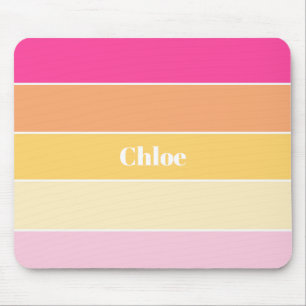 Tapis De Souris Couleur d'été couleur rose jaune personnalisé Band
