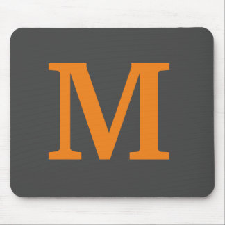 Tapis De Souris Couleur orange Lettre initiale/monogramme