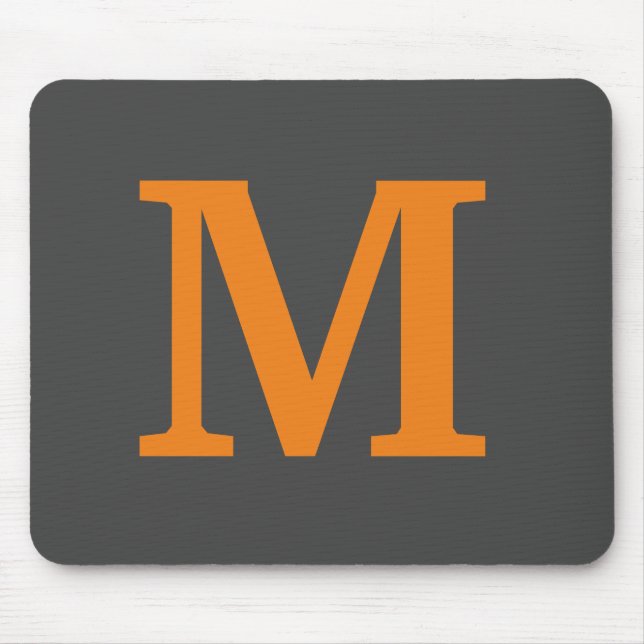 Tapis De Souris Couleur orange Lettre initiale/monogramme (Devant)