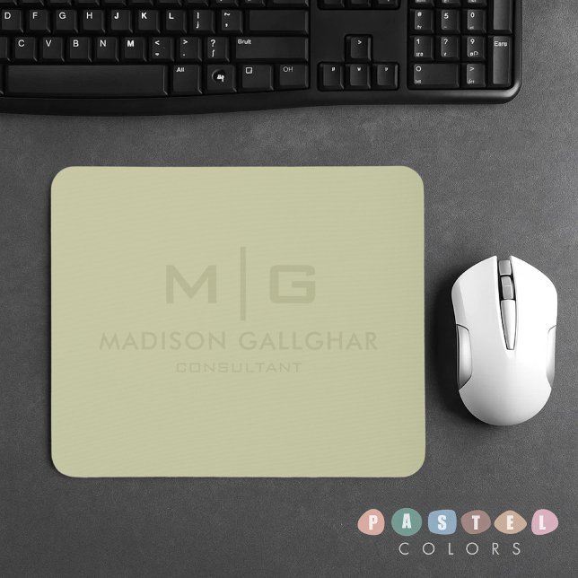 Tapis De Souris Couleur verte Moss Soft Pastel Sage (Solid Soft Light Pastel Sage Moss Green Color Mouse Pad
)