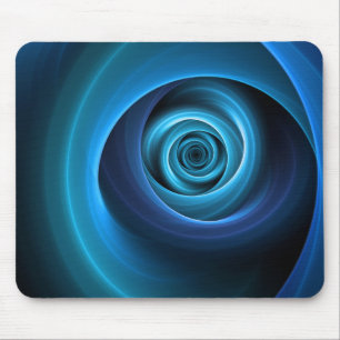 Tapis De Souris Couleurs bleu spirale 3D Art Abstrait fractal mode