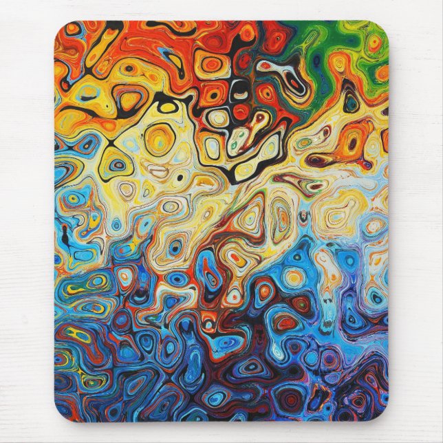 Tapis De Souris couleurs de pluie peinture d'art abstrait (Devant)