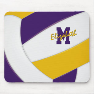 Tapis De Souris couleurs d'équipe or violet volley-ball enfants mo