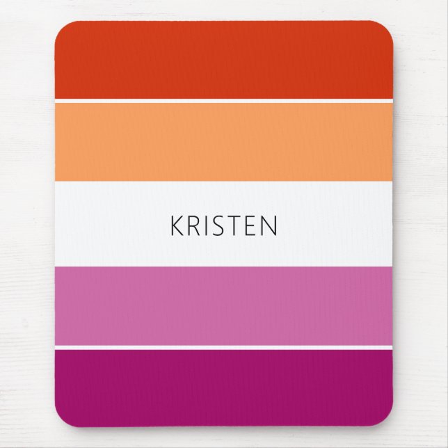 Tapis De Souris Couleurs Drapeau Lesbienne Personnalisées Frappes  (Devant)