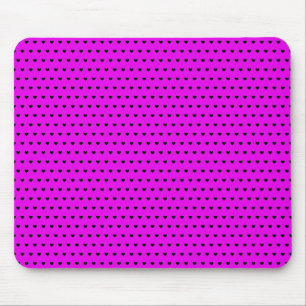 Tapis De Souris Couleurs Noires Et Roses Frappantes Motif Coeur mi