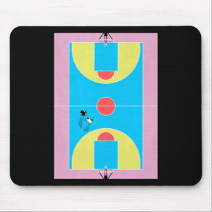 Tapis De Souris Couleurs pastel du terrain de basket