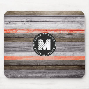 Tapis De Souris Couleurs vintages Rayures Bois Look #5