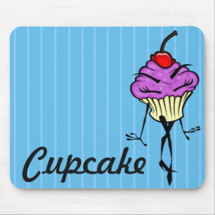 TAPIS DE SOURIS COUPE DE CARTOON CUPCAKE FEMME STRIPEE MOUSE PAD